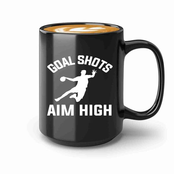 1111 Handball Coffee Mug 15oz Black -Goal shots aim - Sport Teammate Athletic Gymnastics Pro Player Athlete Coach team handball