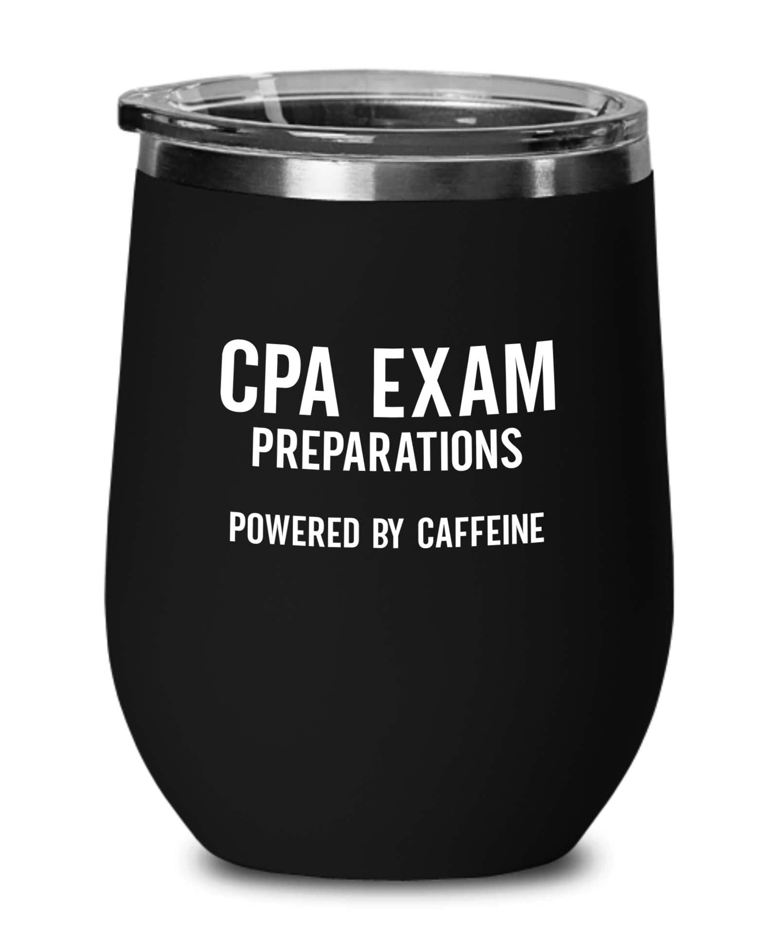 Accountant Black Edition Wine Tumbler 12oz - CPA Exam Preparations - Accounting Spreadsheet Audit Auditor office work cpa engineer tax finance administrative