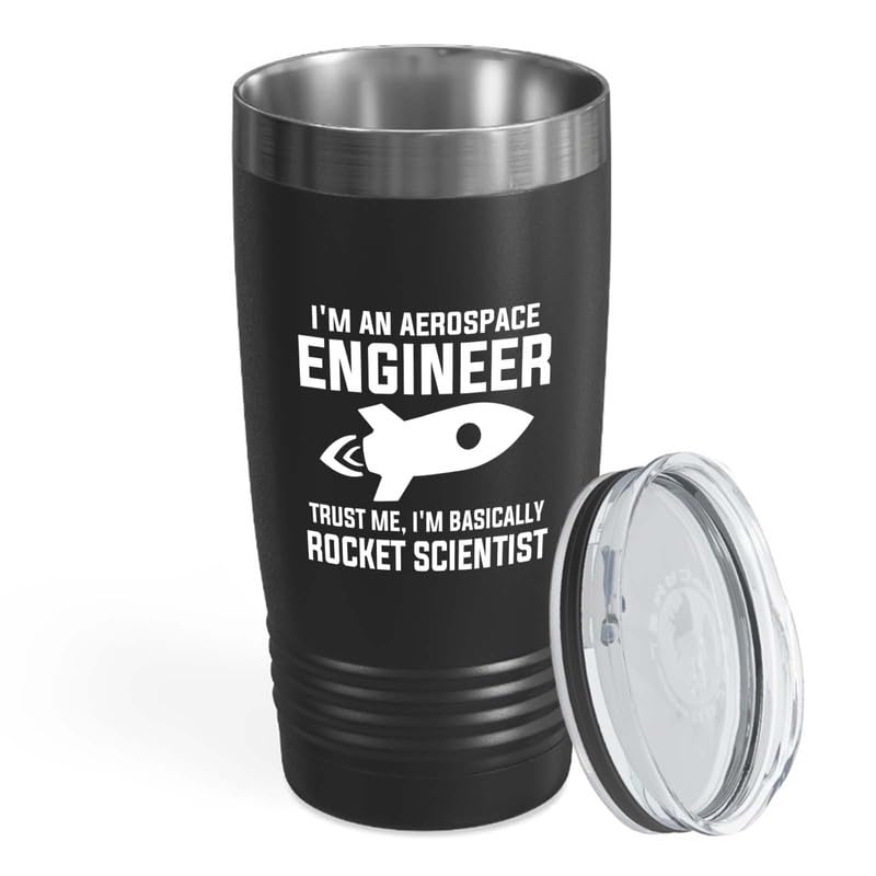 Aerospace Engineer Black Edition Tumbler20oz - Trust me I'm basically -Aircraft Engineering Aerodynamics Technician space lover dan outer space