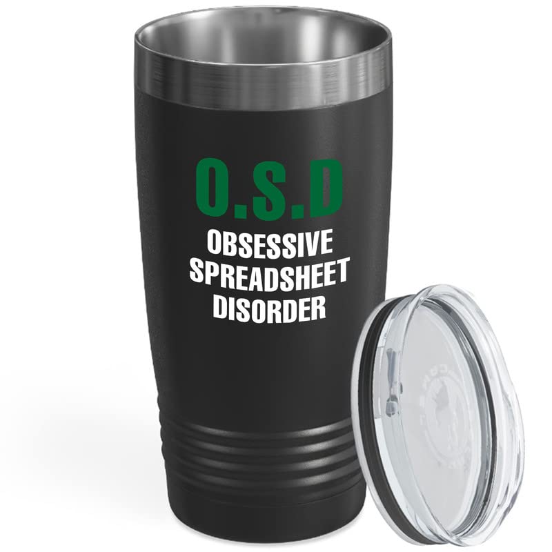 Accountant Black Wine Tumbler 12oz - Obsessive Spreadsheet Disorder - Accounting Spreadsheet Occupation Number Economy Tax Preparer Financial