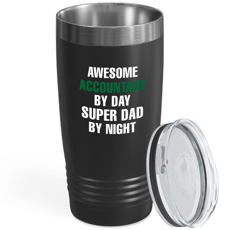 Accountant Black Wine Tumbler 12oz - Awesome Acountant By Day - Dad Accounting Spreadsheet Number Economy Tax Preparer Financial Coworker
