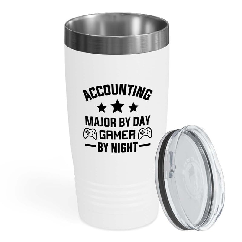 Accounting Major White Edition Viking Tumbler 20oz - Accounting Major by - Major College Student affairs Studying University Accounting Major