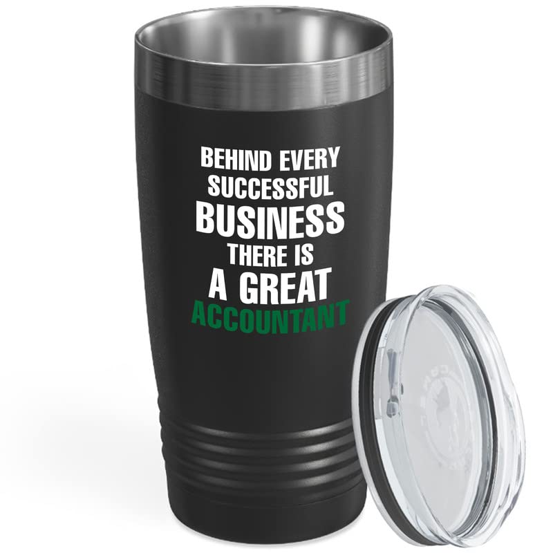 Accountant Black Wine Tumbler 12oz - Behind Every Successful Business - Finance Job Auditor Planner Multitasking Certified Public Accounting