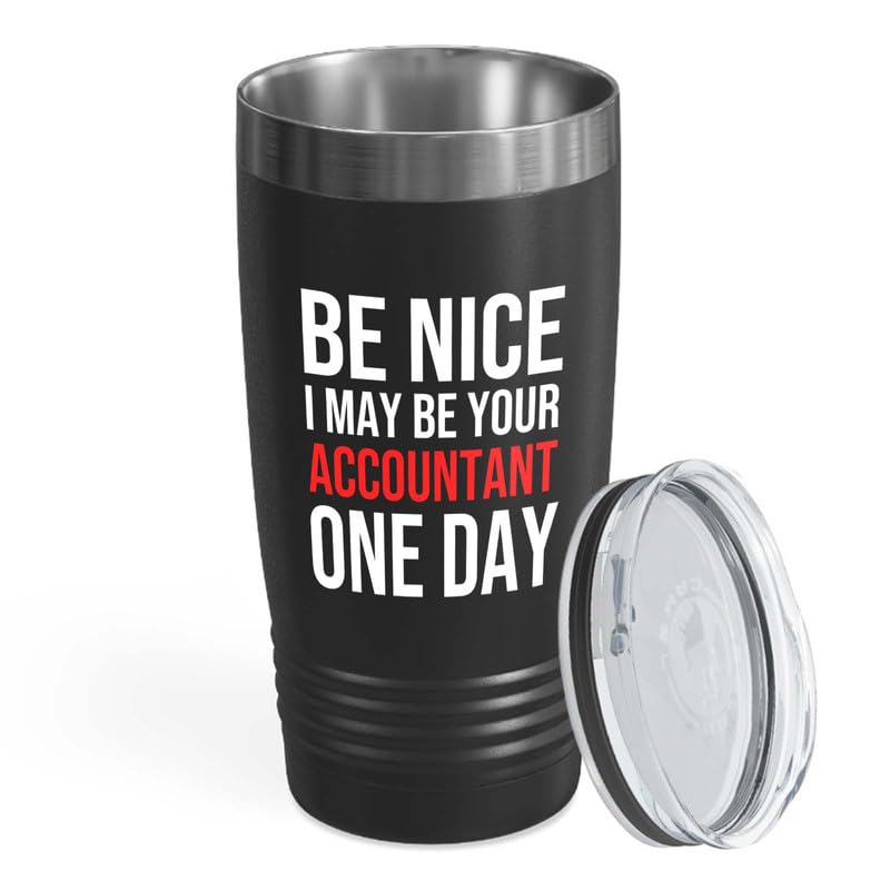 Accountant Black Edition Viking Tumbler 20oz - Be your Accountant one day - Accounting Credit Debt Excel Auditor Office Coworker Tax Finance