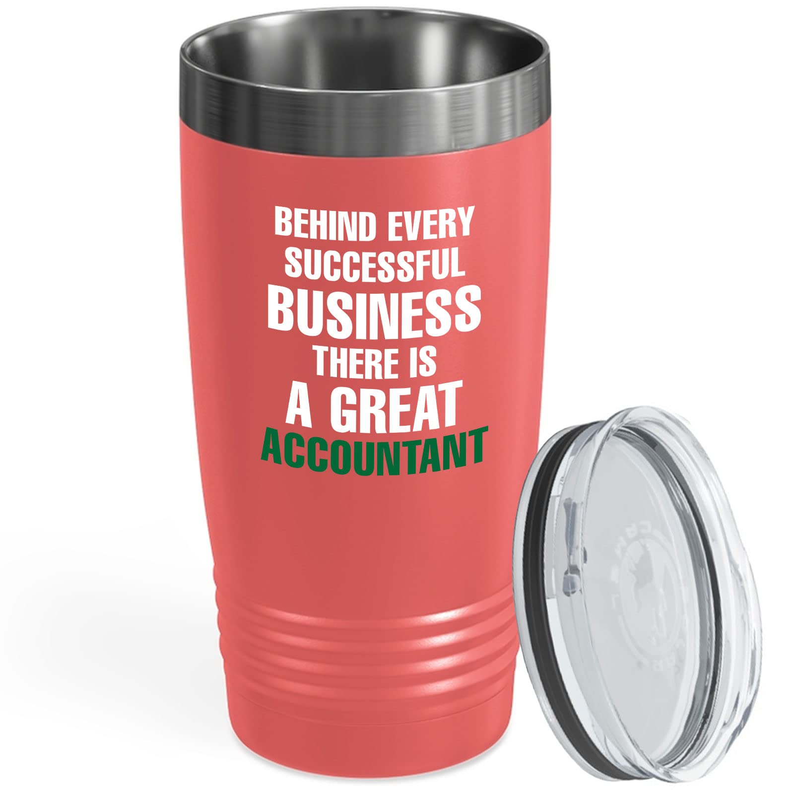 Accountant Coral Viking Tumbler 20oz - Behind Every Successful Business - Finance Job Auditor Planner Multitasking Certified Public Accounting