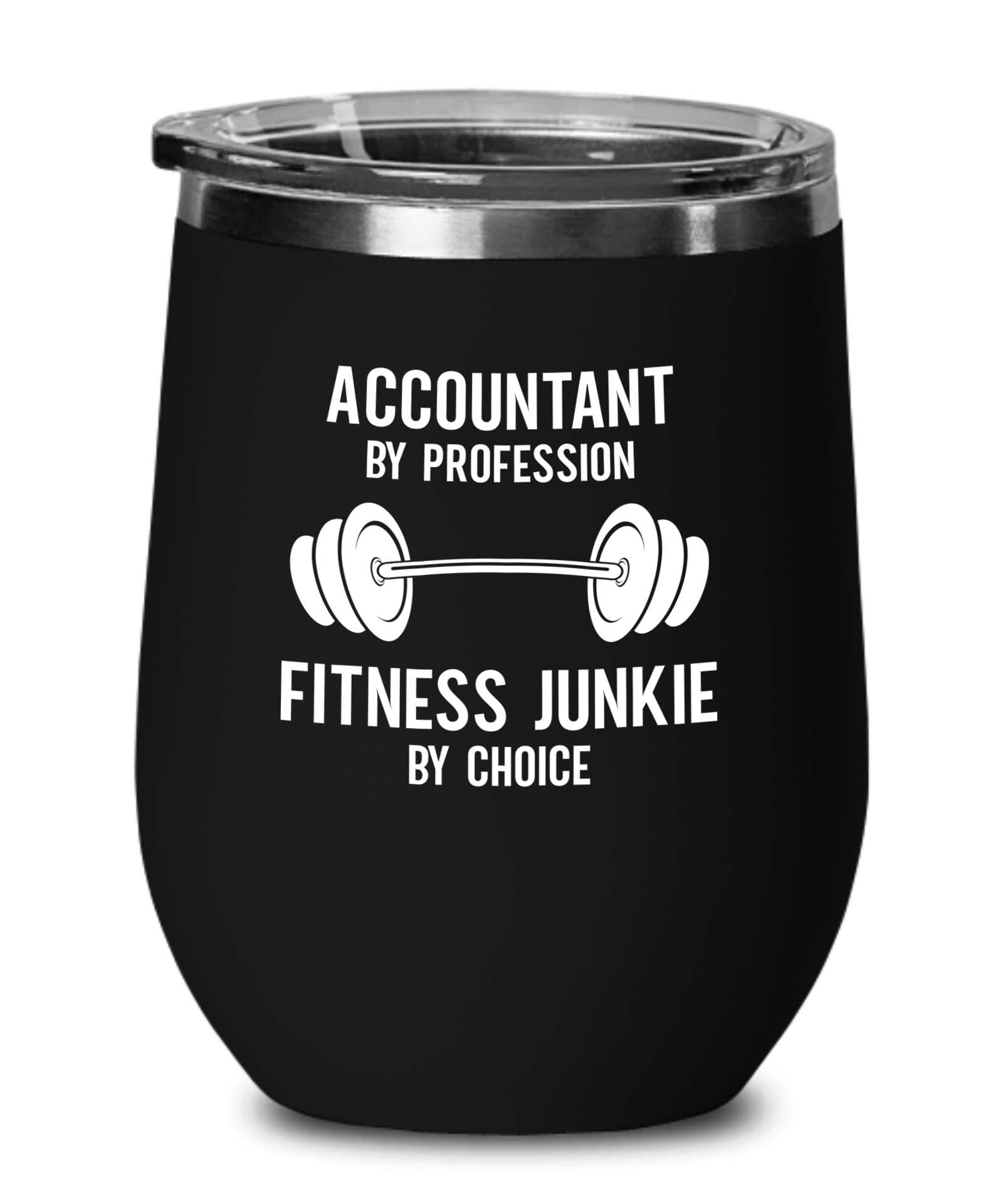 Accountant Black Edition Wine Tumbler 12oz - Fitness Jnkie by Choice B - Accounting Spreadsheet Audit Auditor office work cpa engineer tax finance administrative