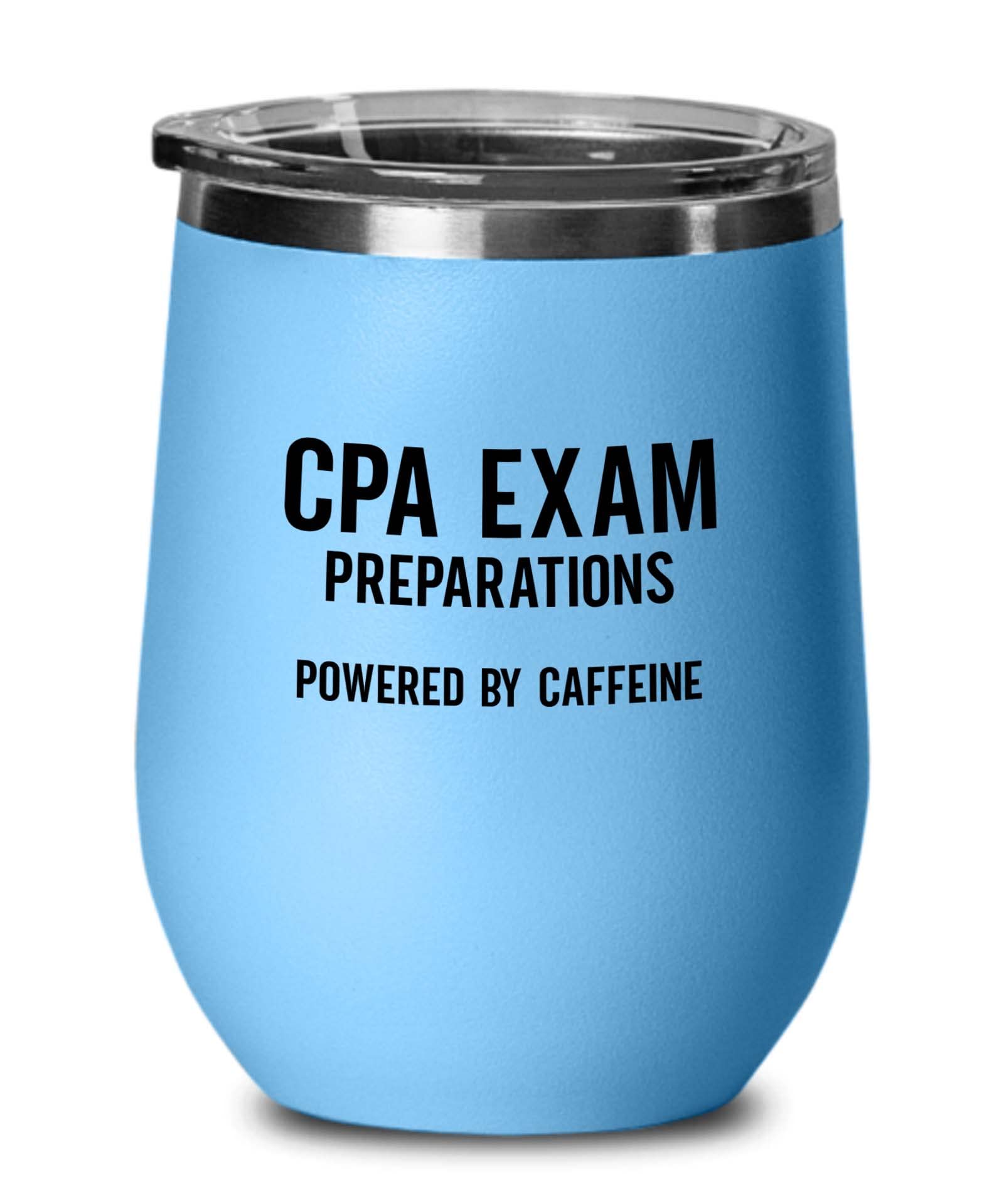 Accountant Blue Edition Wine Tumbler 12oz - CPA Exam Preparations - Accounting Spreadsheet Audit Auditor office work cpa engineer tax finance administrative